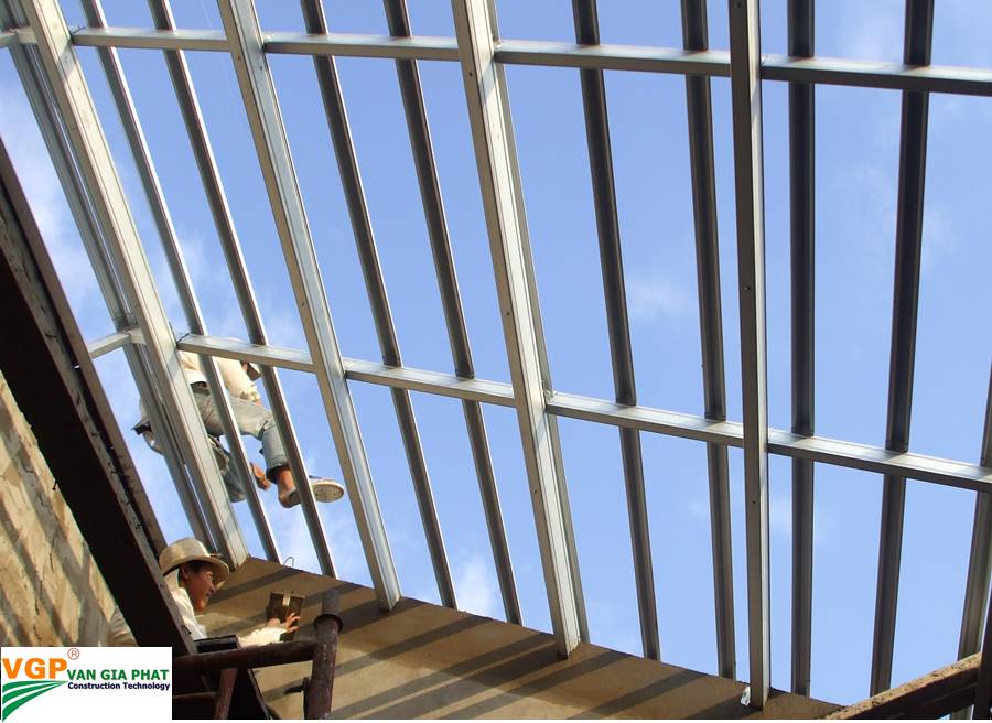 Thi công mái ngói - kèo 3 lớp